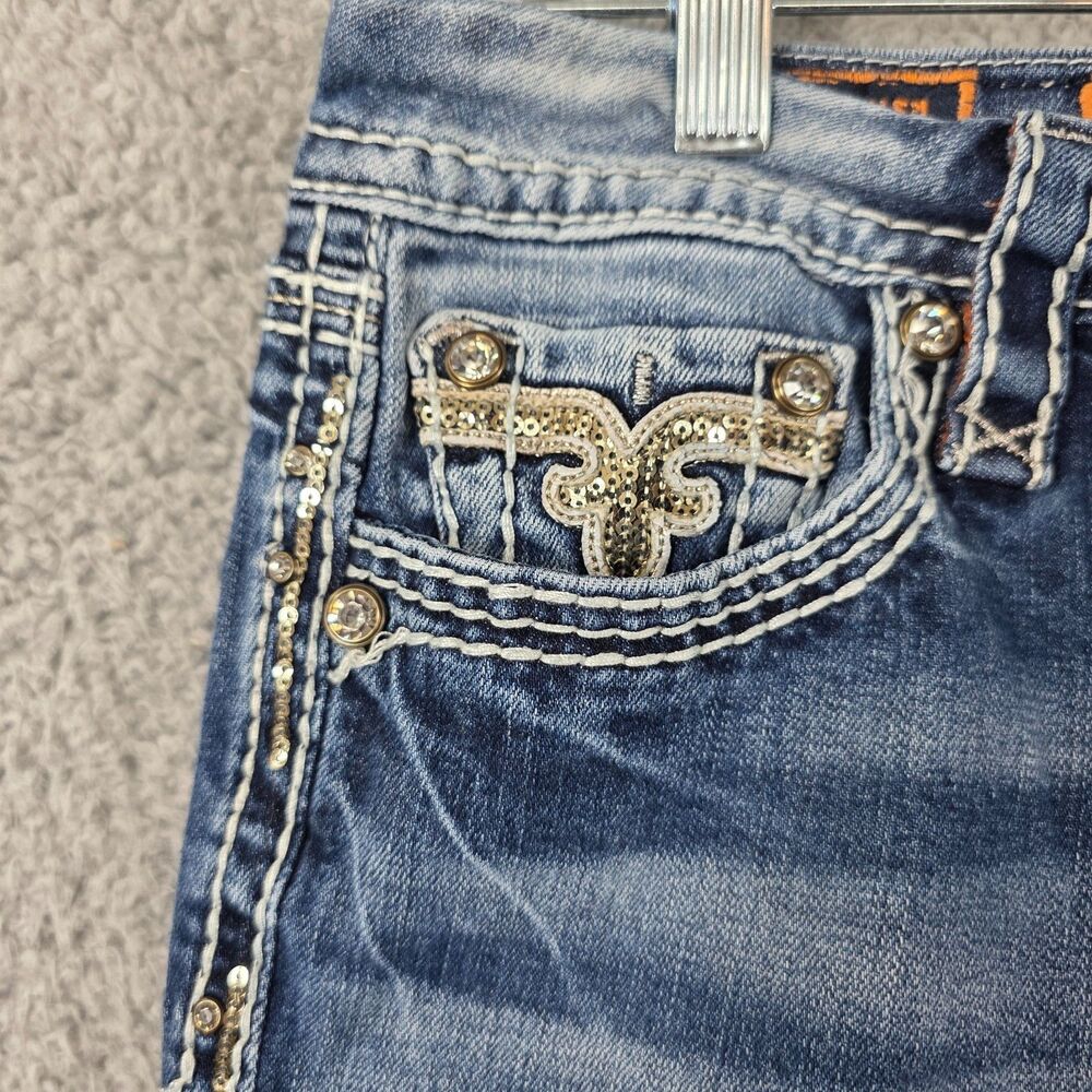 ROCK REVIVAL Women's Kai Easy Boot Distressed Dark Wash Jeans Size 29 - Picture 3 of 14